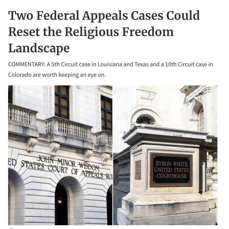 📖READ: "Most religious liberty battles never reach the Supreme Court. It’s important, then, to pay attention to what is happening in the lower courts." 

Director <a href="/BayerPicciotti/">Andrea Picciotti-Bayer</a> explores two cases under review in the federal court of appeal in <a href="/NCRegister/">National Catholic Register</a>.