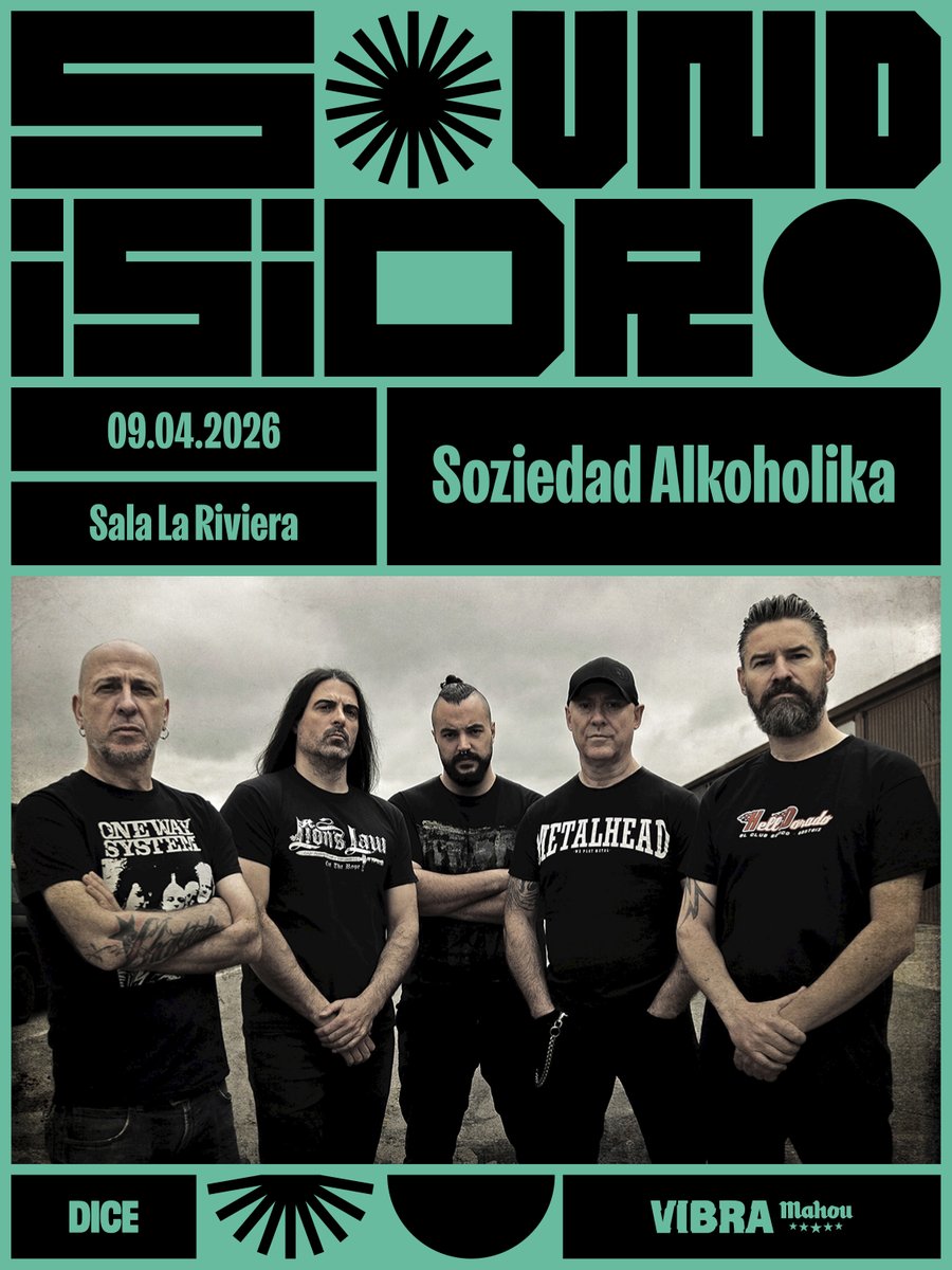 HontzaP's tweet image. @SoziAlkoholika anuncia un nuevo concierto para ´ConfrontacionTour´2026: 
-09 abril - @soundisidro - Madrid - @LaRivieraSala 
+Info&amp;amp;Entradas: link.dice.fm/H9352ff8b895
#soziedadalkoholika #confrontacion #confrontaciontour #madrid #LaRiviera #soundisidro #hardcore #metal #punk
