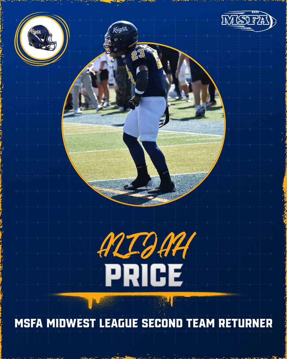 MUKnights's tweet photo. MSFA Special Teams Honors: Dean Mason, First Team Punter. Ashton Vogel, Second Team Kicker. Alijah Price, Second Team Return Specialist https://t.co/lOb1DK3fCC
