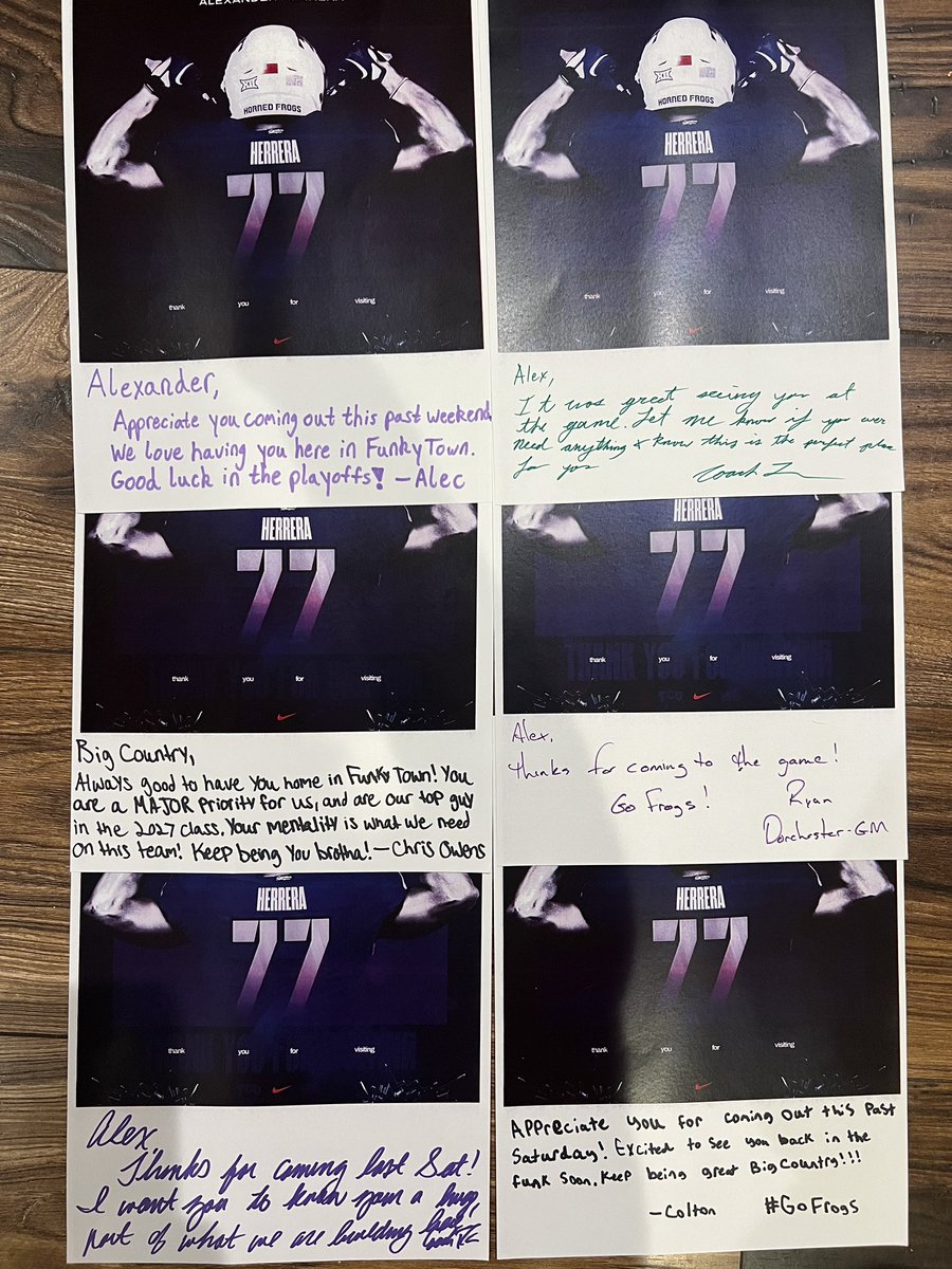 AlexanderH08_'s tweet image. Thank you @TCUFootball for the love!! Can’t wait to be back in #FunkyTown soon!! 

#GoFrogs #BleedPurple 🐸💜

@TylerOlker @BGChrisOwens @CoachSonnyDykes @CoachRickerOL @CoachLuceFB @SirScoutsALot @kendalbriles