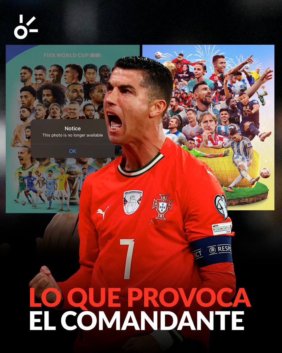 ClaroSports's tweet image. ¿SE ARREPINTIERON? 😨❌⚽

Después de la fuerte crítica recibida en redes sociales por no incluir a Cristiano Ronaldo, la FIFA bajo de todas sus cuentas el primer póster oficial del #Mundial2026