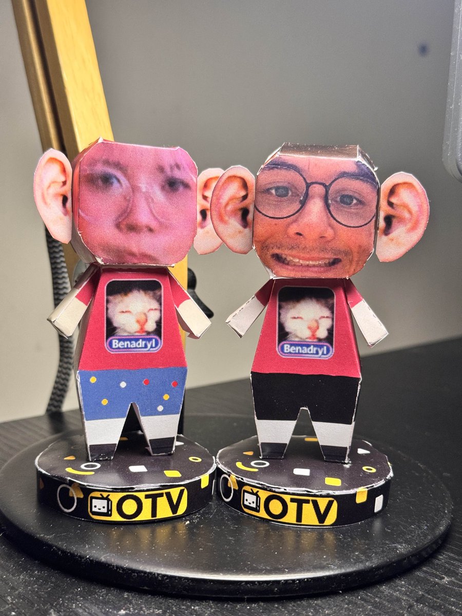 HAPPY BIRTHDAY <a href="/LilyPichu/">lily🌸</a> and <a href="/michaelreeves/">Michael Reeves</a> 🥳🎉🎂

We recreated our favorite picture of you guys into matching paper crafts so it can live in your house forever ☺️