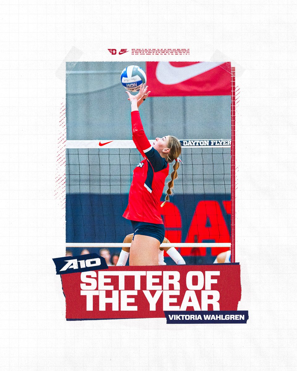 DaytonVB's tweet image. Running our offense 😤

Viktoria Wahlgren is the @atlantic10 Setter of the Year!

#UDVB // #FlyerLegacy