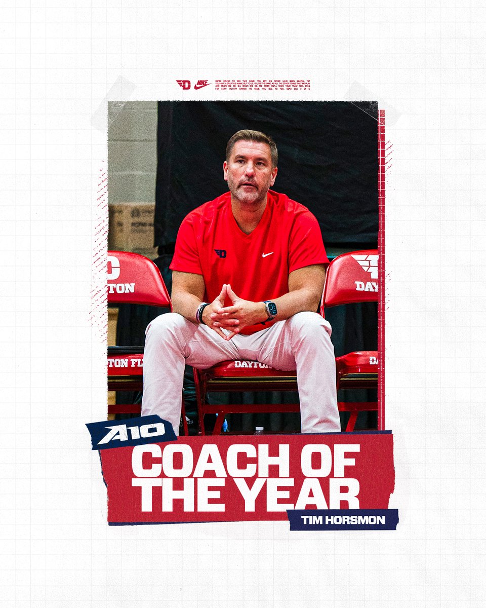 DaytonVB's tweet image. Our fearless leader 🫡

Congratulations to Coach Tim Horsmon on his NINTH @atlantic10 Head Coach of the Year!

#UDVB // #FlyerLegacy