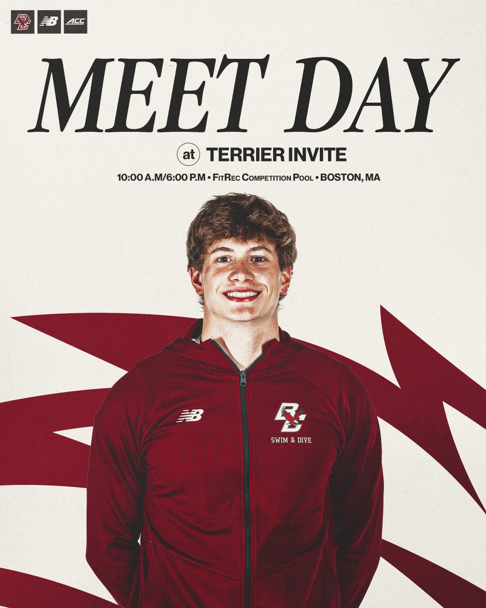 BCswimming's tweet image. Day 1⃣ at the Terrier
🆚 Terrier Invite
🕰️ 10:00 a.m. / 6:00 p.m.
📺 ESPN+