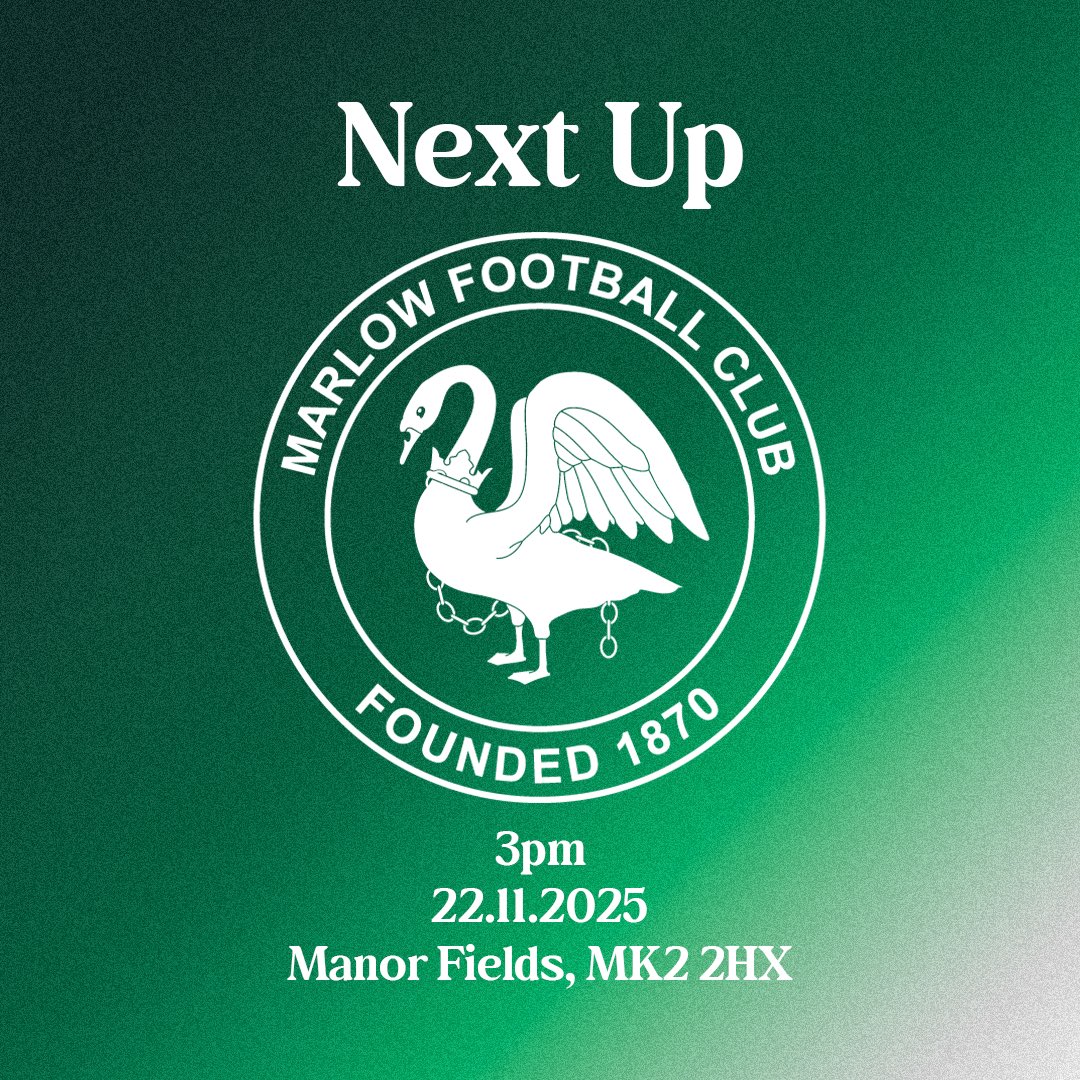☘️⚽️ | NEXT UP

We’re back at Manor Fields this weekend as we host Marlow.

🆚 <a href="/MarlowFC/">Marlow Football Club</a> 
🗓 Saturday 22 November
⏱ 3pm KO
📍 Manor Fields, MK2 2HX

#UpTheIrish #NonLeague #SouthernLeague