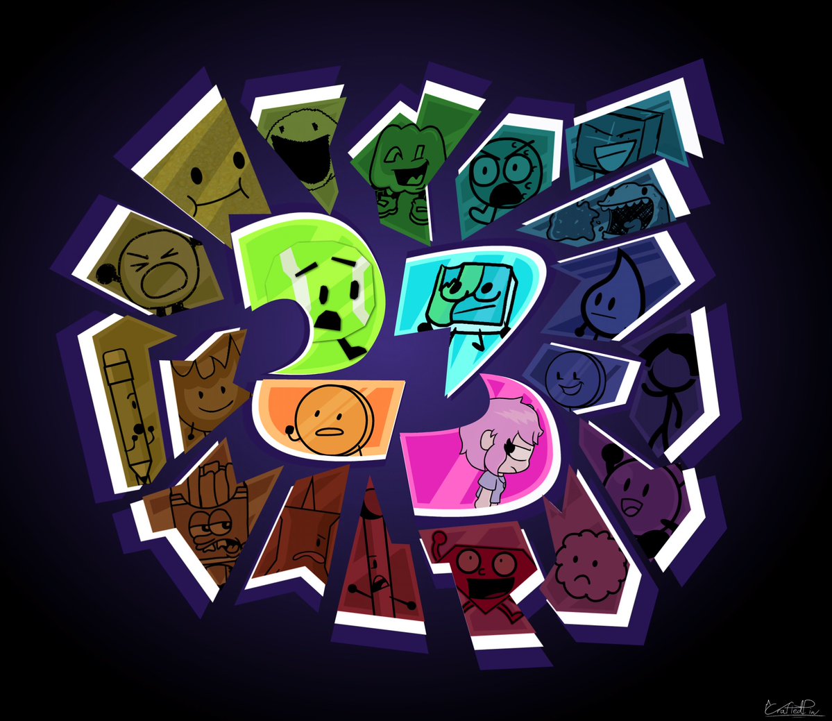 CraftedPin's tweet image. BFDIA 23 Poster But Every Character is in a Different Style! #bfdia #objectshowcommunity #osctwt