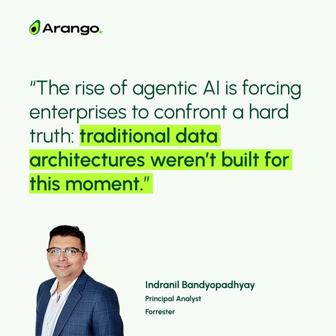 arangoai's tweet image. AI doesn’t fail because of the model. It fails because of the data underneath it.

Most enterprises are learning this the hard way.

The moment AI moves from a prototype to a real product, everything that was “good enough” in the data layer starts to break:

• Too many systems…