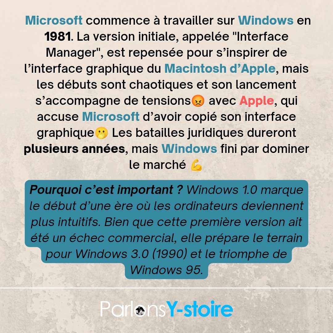 🔹Il y a 40 ans seulement, Microsoft s'apprêtait à bouleverser nos vies numériques (qui n'existent pas vraiment encore)
🔸Une Y-stoire à lire, à apprécier et à partager 🔄
