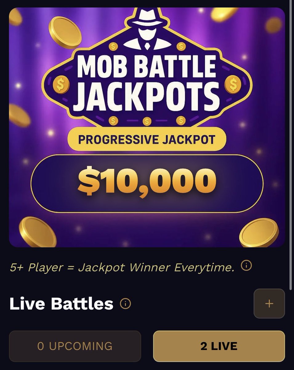 Progressive Jackpot is above $10,000 🎰

ANYONE can play! ANYONE can win! 💰
Rally together your frens and battle ⚔️

Win—Immediately receive Trading Bonus, start investing in crypto within seconds!