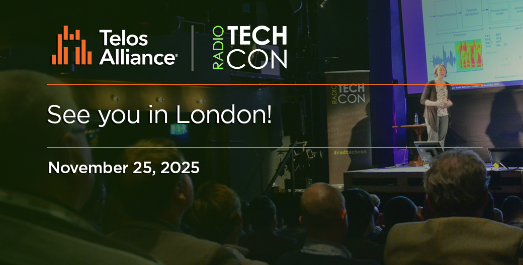 TelosAlliance's tweet image. 𝙉𝙚𝙭𝙩 𝙒𝙚𝙚𝙠: Peter Passian is in London for @RadTechCon, demonstrating how products like #Axia Altus, #Omnia Forza, #Telos VXs and more can be flexibly deployed in the cloud using @AWScloud (Amazon Web Services). Stop in and see us! hubs.li/Q03VhxwJ0