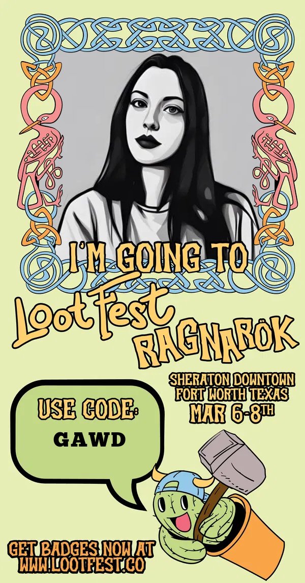 🔥 <a href="/GawdDAMM_it/">GawdDAMM_it</a> will be at LootFest: Ragnarok! ⚔️
🗓️ March 6–8th, 2026
🎟️ Secure your badges now at lootfest.co