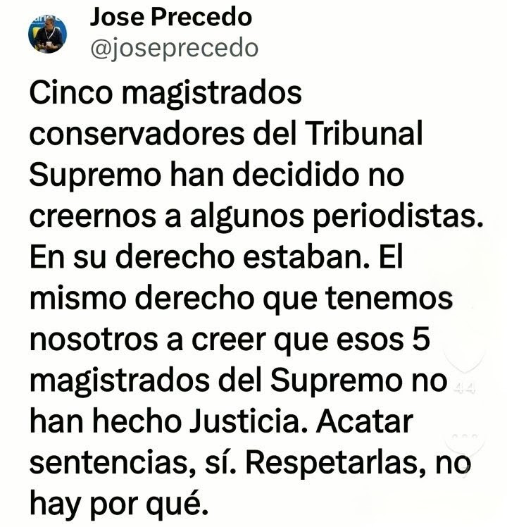 Gurutxe1's tweet image. @joseprecedo, periodista de @eldiarioes : "El fiscal general no me filtró nada".
"En 22 años de carrera, Álvaro García Ortiz no me ha pasado un papel nunca".