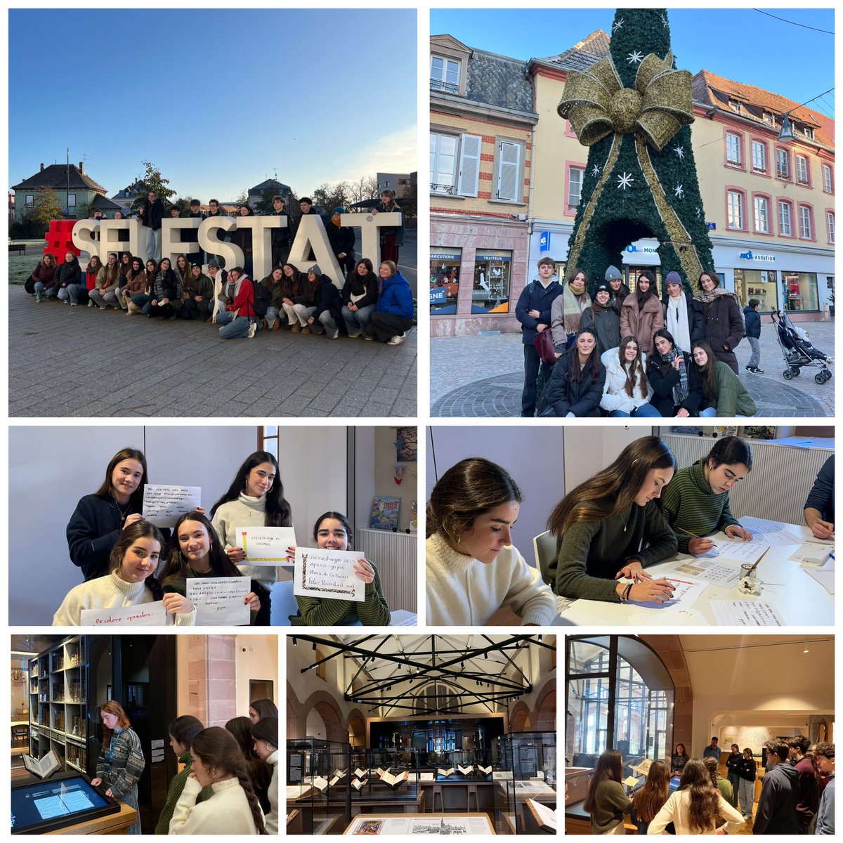 codemagijon's tweet image. El alumnado de 4º ESO @codemagijon participante en la movilidad @EUErasmusPlus @sepiegob que se desarrolla en Erstein  🇫🇷 visita la Biblioteca Humanista @BiblioHumanist de Sélestat y participa en un taller de caligrafía medieval  ✍️📜🪶#VivirAlsacia #CodemaEuropa @PedagogicosS