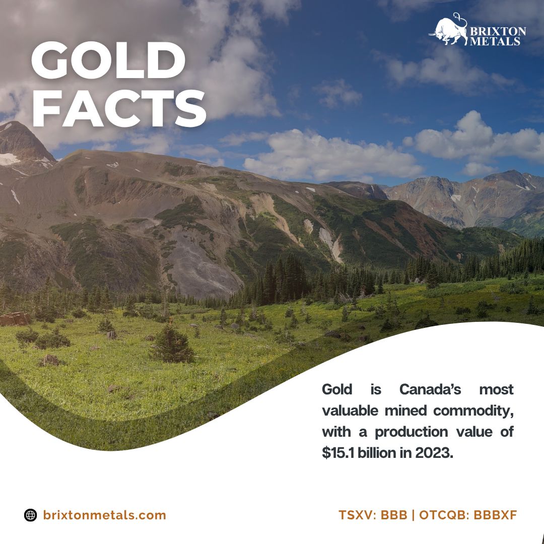 brixtonmetals's tweet image. Did you know? Gold was Canada’s most valuable mined commodity in 2023, with $15.1B in production value.

Brixton is exploring for gold at the Thorn Project in NW BC, where recent drilling intersected visible gold at Trapper.

$BBB.V | $BBBXF 

#Gold #Mining #Exploration