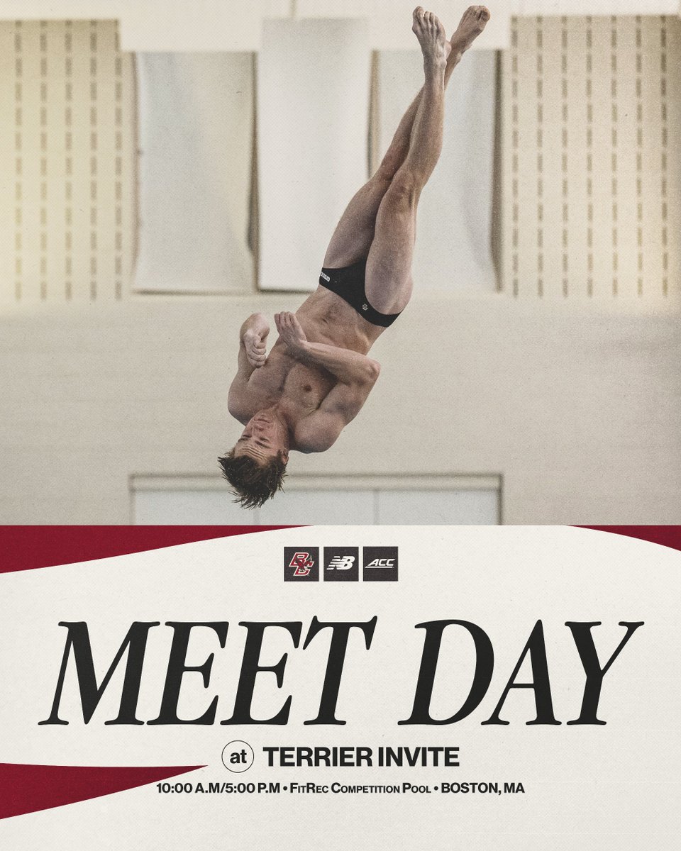 BCswimming's tweet image. Wrapping up the weekend
🆚 Terrier Invite
🕰️ 10:00 a.m. / 5:00 p.m.
📺 ESPN+