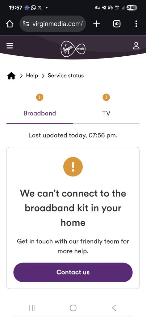 dclarke802's tweet photo. @virginmedia The whole area is out. Surely you should have people working on this? https://t.co/s8NTzwhnpU