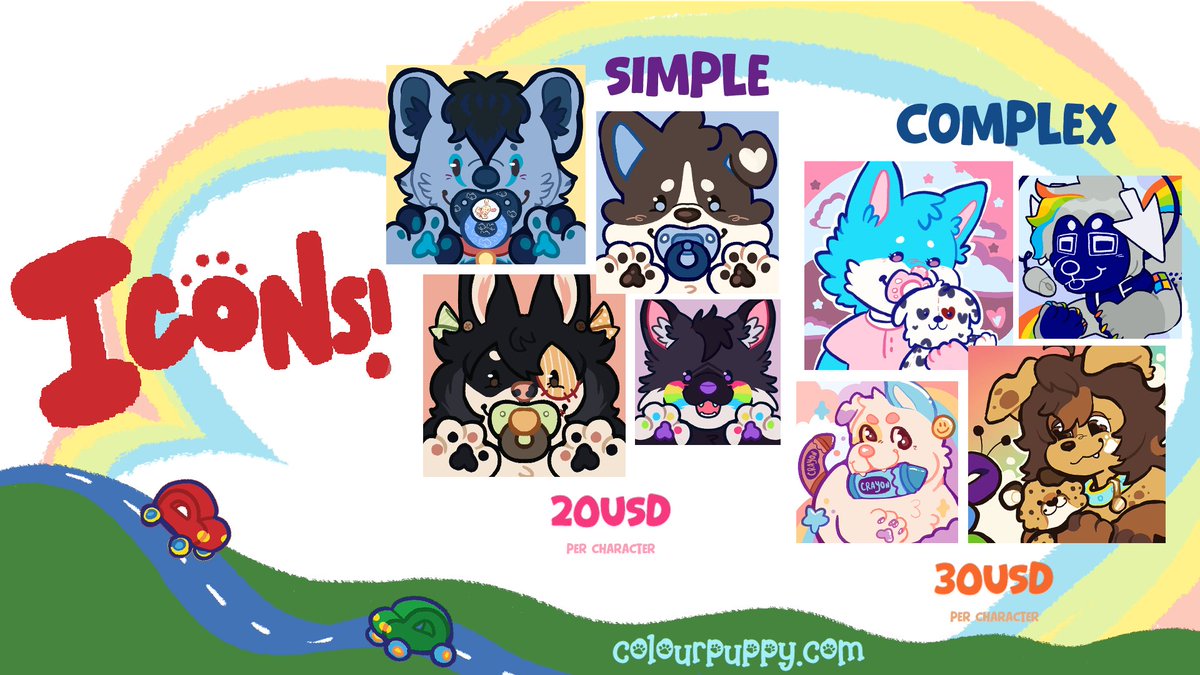 colourpuppys's tweet image. commissions are OPEN! 🌈 
✨debuting new prices and new price sheet!  
interested in something? dm or comment! 💕

(turn-around-time is 2-8 weeks!)