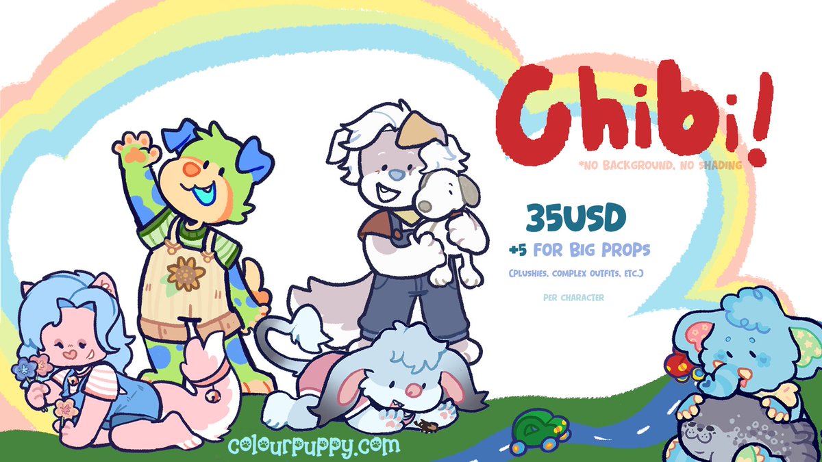 colourpuppys's tweet image. commissions are OPEN! 🌈 
✨debuting new prices and new price sheet!  
interested in something? dm or comment! 💕

(turn-around-time is 2-8 weeks!)