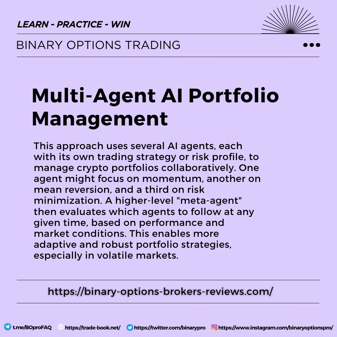 BinaryPro's tweet image. The future of portfolio management is no longer about relying on a single trading strategy. Multi-agent AI introduces a new way to grow your crypto investments by letting several independent AI systems work together, each with its own skillset, trading style, and risk approach.…