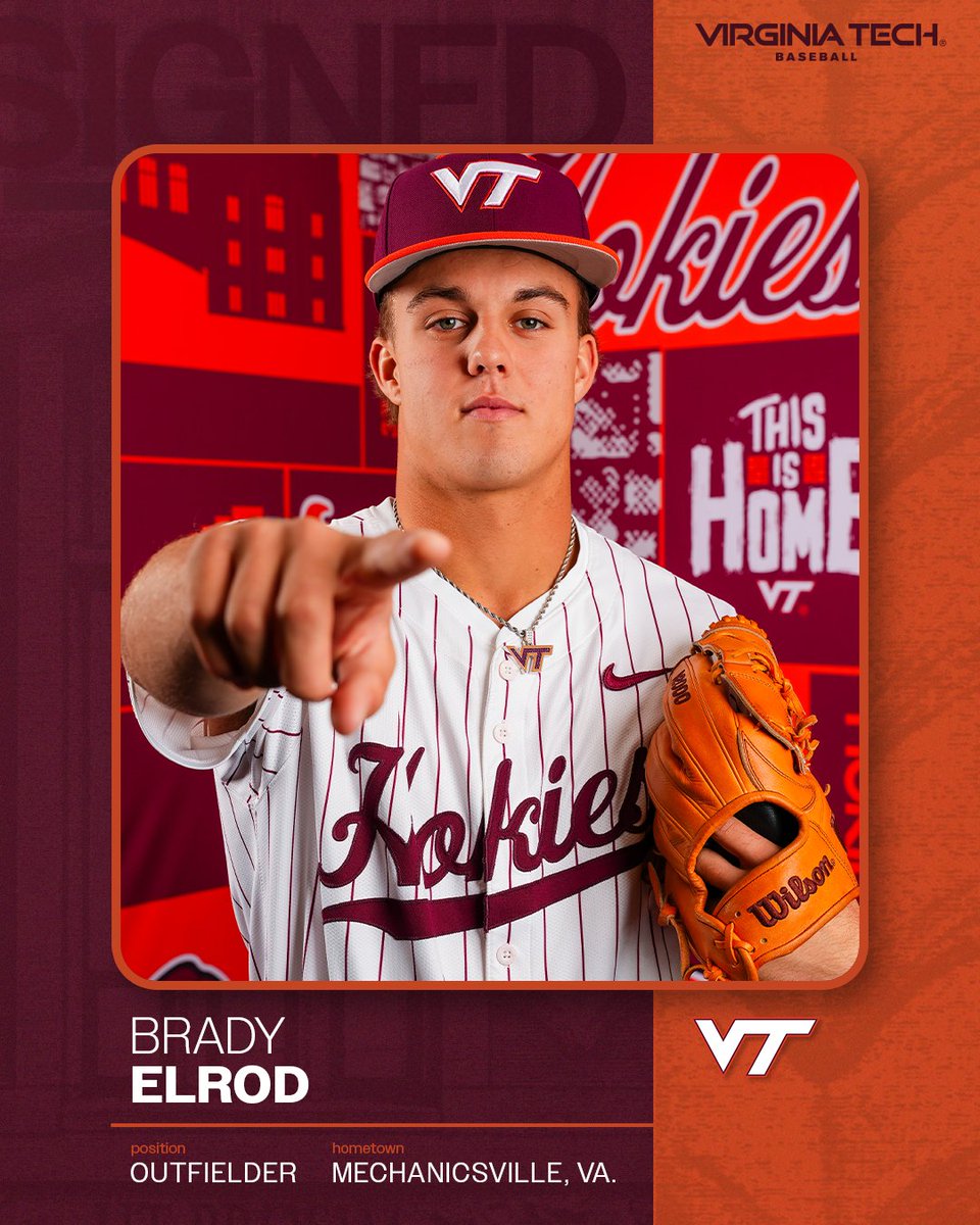 HokiesBaseball's tweet image. 𝙒𝙚𝙡𝙘𝙤𝙢𝙚 𝙝𝙤𝙢𝙚, 𝘽𝙧𝙖𝙙𝙮 🏡

📱 @bradyelrod15
📍 Mechanicsville, Va.
🎓 Hanover High School

#ThisIsHome #Hokies 🦃⚾️