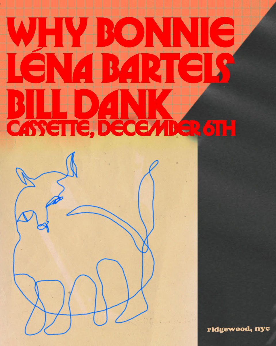 firetalkrecs's tweet image. JUST ANNOUNCED ‼️ @whybonniemusic  playing Cassette for an intimate performance next month

December 5th w/ Lena Bartelss + Bill Dank

tickets on sale now: dice.fm/event/l8owep-w…
buy music: firetalkrecs.com/shop/whybonnie…