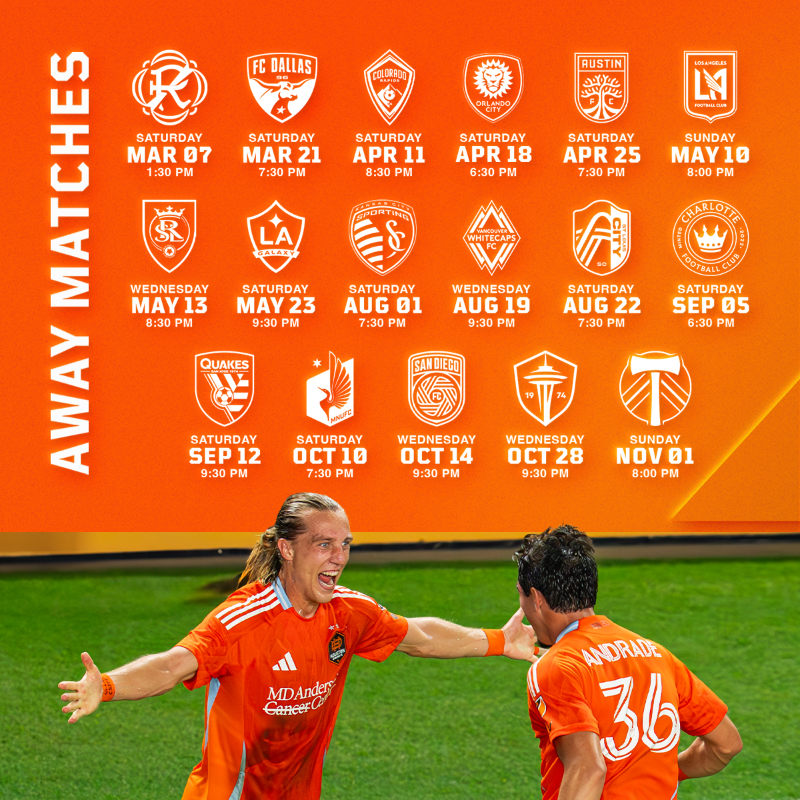 HoustonDynamo's tweet photo. Lock those dates in H-Town, we'll see you very soon 🤘