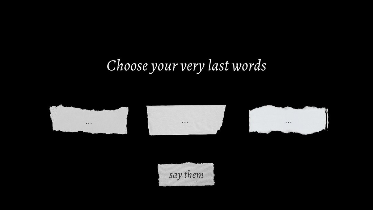 interactivedrms's tweet image. &quot;Your Very Last Words&quot; is out now on Steam! Face a firing squad as you&apos;re given 10 minutes to think on the statement that will define your legacy. #indiegame #indiegamedev