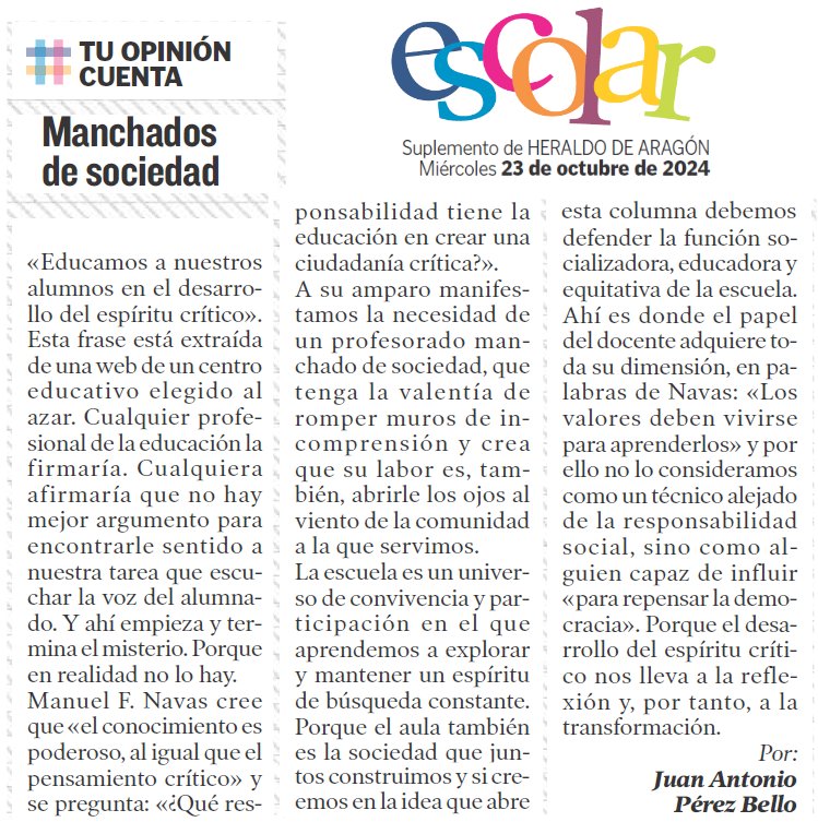 MANCHADOS DE SOCIEDAD
"(...) repensar la democracia".

⏩ <a href="/Alexand45868723/">Alexandra Chávez</a> <a href="/MireiaPortero5/">Mireia Portero</a> <a href="/rosa_yl/">Rosa Yáñez</a> <a href="/richicivera2208/">Richi Civera</a> <a href="/OrmazabalIon/">Ion Ormazabal</a> <a href="/tomasguajardo/">Tomas Guajardo</a> <a href="/jblasgarcia/">Jose Blas García</a> <a href="/MiriamMAjedrez/">Miriam Monreal</a> <a href="/loliolmos/">Loli Olmos 🌱📚</a> <a href="/jutruan/">Julián Trullenque</a> <a href="/AleCortPas/">Alejandra Cortés Pas</a> <a href="/loligarciaXXI/">Loli García García</a> <a href="/6466Lucas/">LucAs 6466</a> <a href="/sasnoa/">sara anes sanz</a> <a href="/jordi_a/">Jordi Adell</a>

📲juanantonioperezbello.com/manchados-de-s…