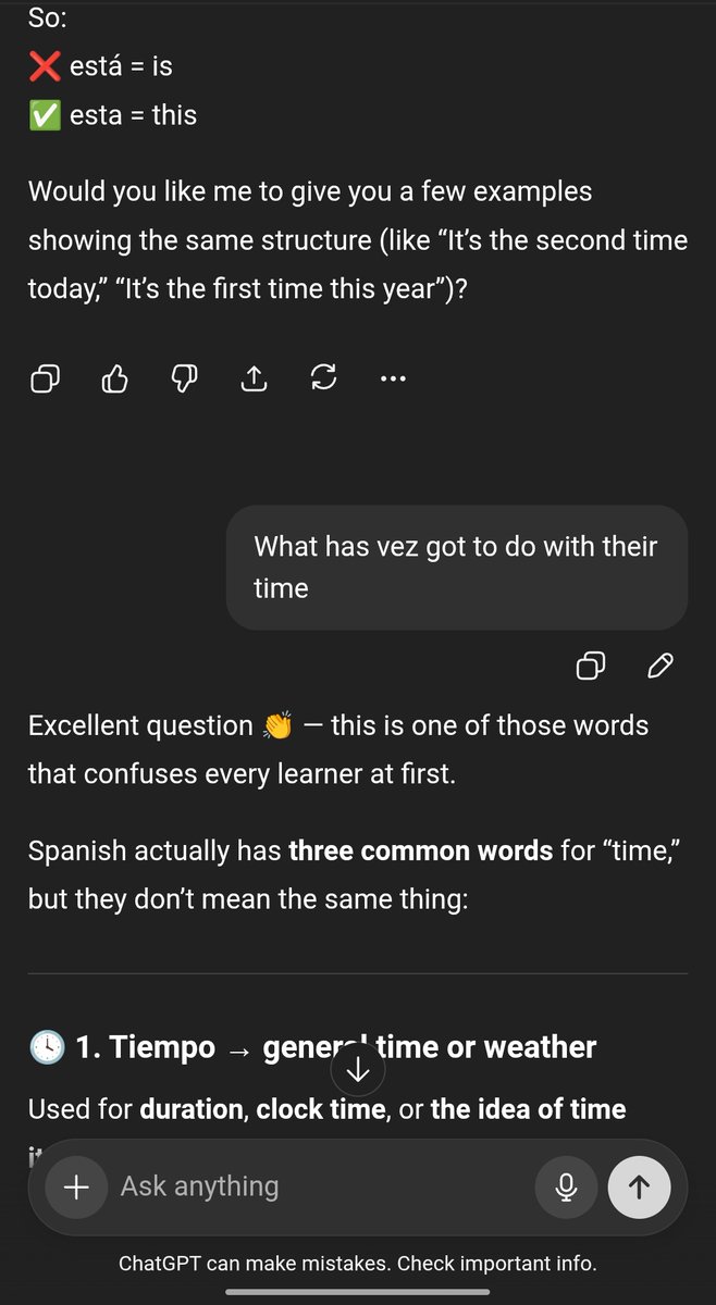 xtechdream's tweet image. I have to say, one thing AI tools have helped me to do is streamline my Spanish learning. Duolingo hardly explains why you're wrong if you're not using the premium version. Fortunately, AI does a pretty good job explaining the sentences and word usage