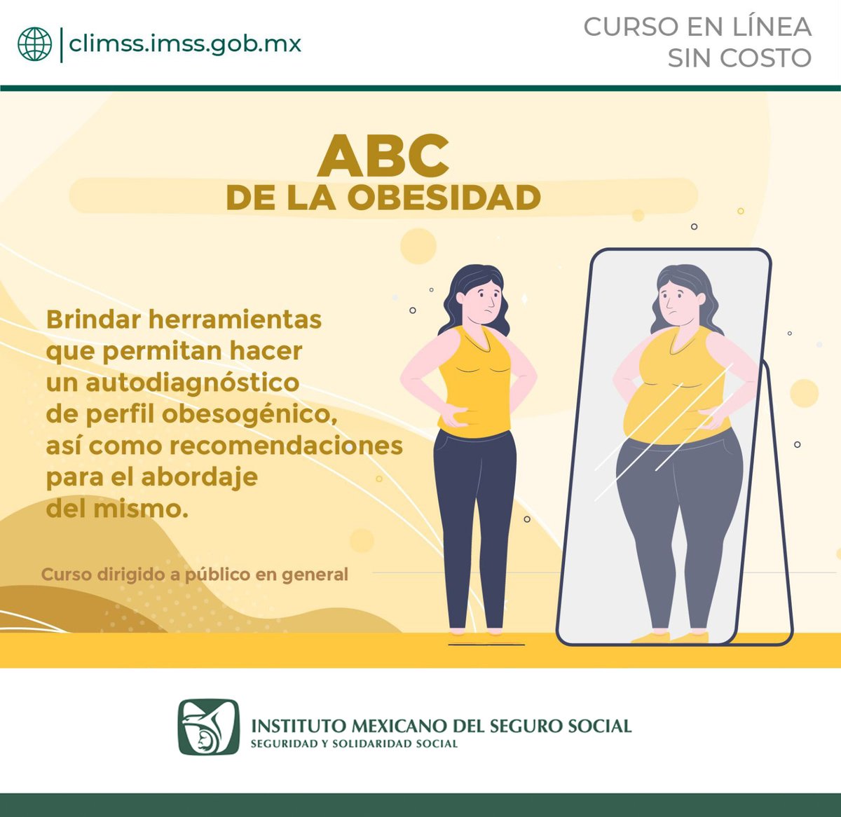 NorteImss's tweet image. #CLIMSS | Inscríbete al curso &apos;ABC DE LA OBESIDAD&apos;.

Para acceder, sólo debes registrarte para inscribirte en:
💻 climss.imss.gob.mx