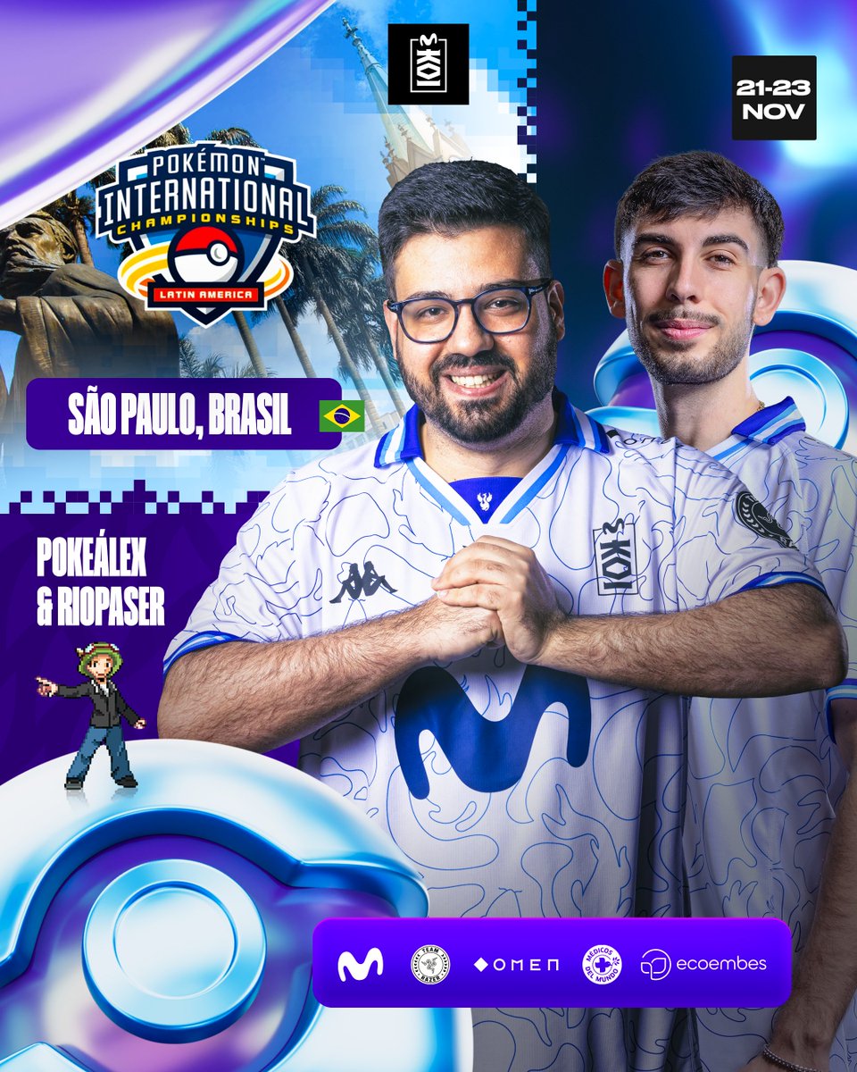 Mañana comienza la aventura de <a href="/riopaser/">Eric Rios</a> y <a href="/PokeAlex_/">Alex Gomez</a> por el internacional de Brasil. 🇧🇷

Se viene torneo perrón de 3 días full Pokémon.
Todo el mundo a muerte con los chavales. 🫵

#goMKOI #MKOIWIN