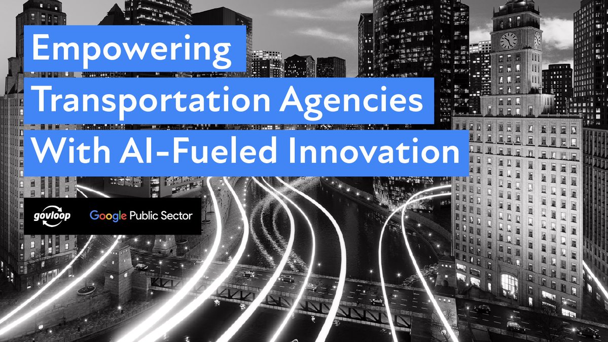 GovLoop's tweet image. 🚦Data is the engine behind safer, smarter transportation.

From roads to rail, air, and freight, agencies are using #data to plan for the future.

Download now to see how data can drive #innovation in transportation with @Google Public Sector: hubs.ly/Q03Vhl7h0