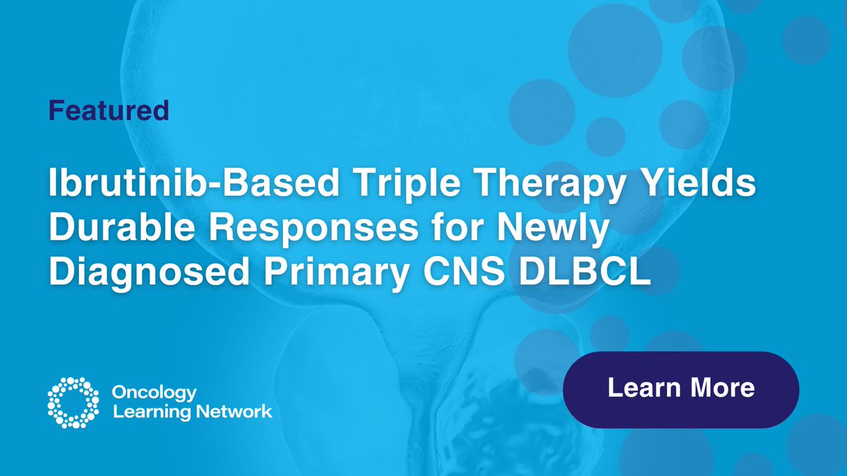 OncLearnNetwork's tweet image. For patients with newly diagnosed primary central nervous system #DLBCL, first-line treatment with ibrutinib, rituximab, and high-dose methotrexate demonstrated promising outcomes and manageable safety. Learn more: hubs.ly/Q03Vht-40
