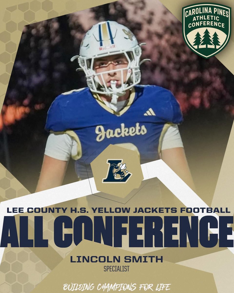 Blessed to be announced an All Conference Player for the 25-26 Season! <a href="/LC_JacketsFB/">Lee County Football</a>