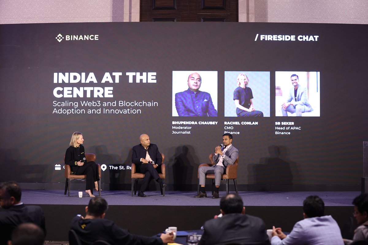 binance's tweet photo. Incredible energy and innovation in Mumbai! 🇮🇳

Huge thanks to Binance CMO @RachelConlan, our APAC Head SB Seker, national leaders, and industry experts for their insights. 

Our gratitude extends to all who made #BinanceBlockchainYatra unforgettable! https://t.co/L0Cat3xkXK