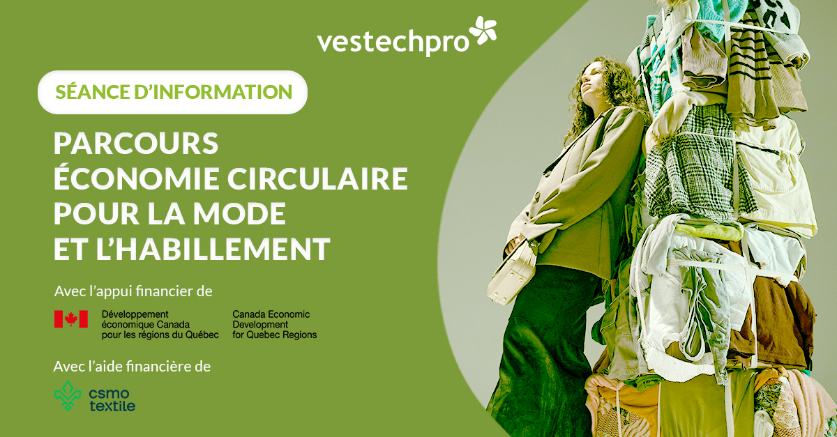 Une heure pour découvrir les opportunités de l’économie circulaire pour la mode et l’habillement
Vestechpro vous invite à une séance d’info en ligne sur son Parcours en Économie circulaire.
📅 4 décembre
⏰ 13h à 14h 
Réservez votre place 👇lnkd.in/e9B-CZVk