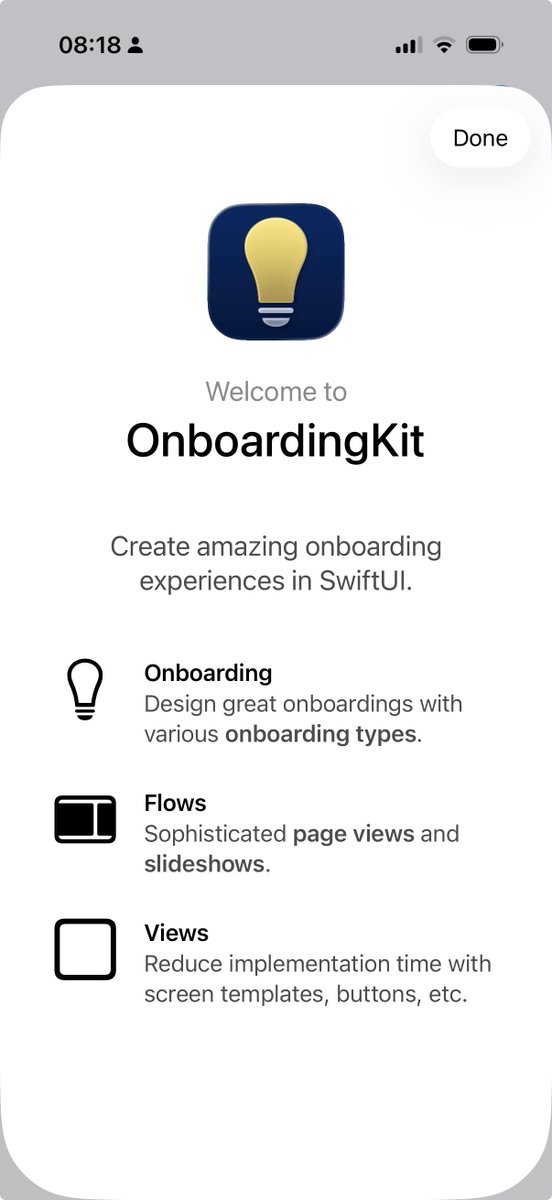 danielsaidi's tweet image. OnboardingKit 9.0 for #SwiftUI is out! This library makes it easy to create great onboarding experience, and has various onboarding types, flow views like page views and slideshows, and view templates like the new intro screen.

github.com/danielsaidi/On…
