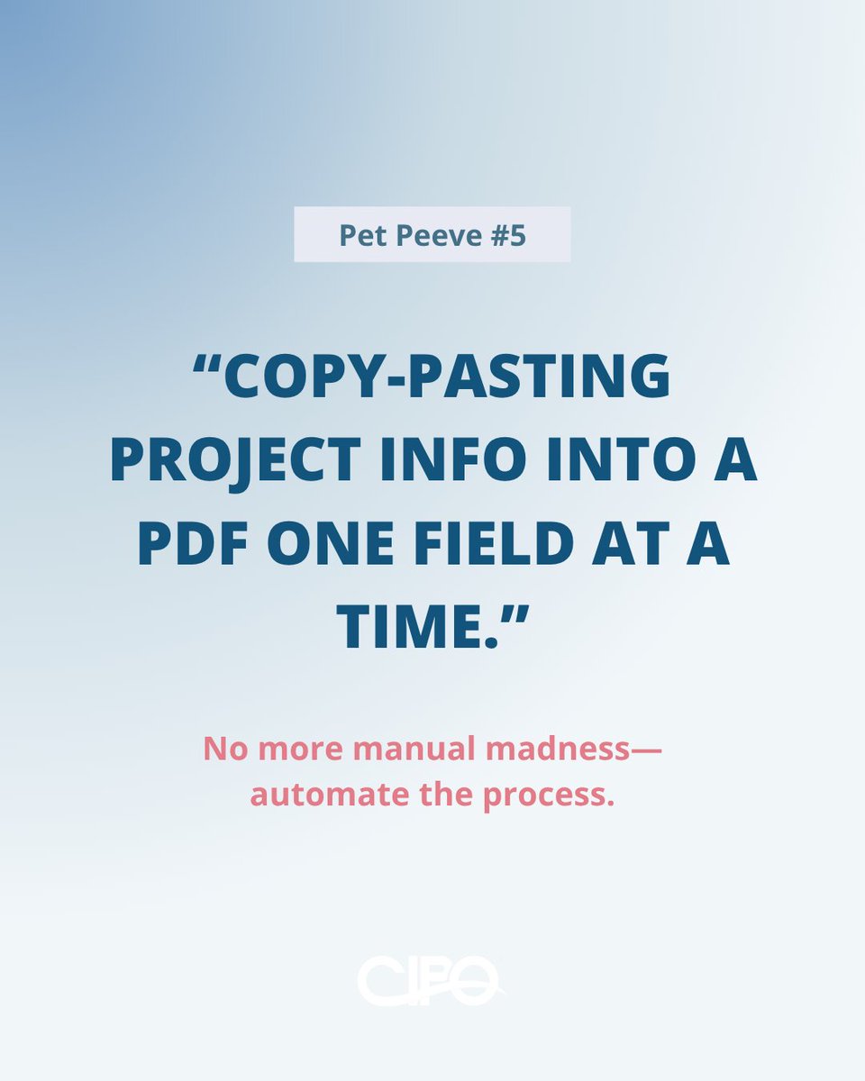 cipo_cloud's tweet image. Copy-pasting project info into a PDF one field at a time.”

Still copying project details into PDFs manually?
There’s a much easier (and faster) way.

CIPO automates your workflows, reduces errors, and eliminates repetitive admin work.

#CIPOSoftware #ConstructionTech #PMIS