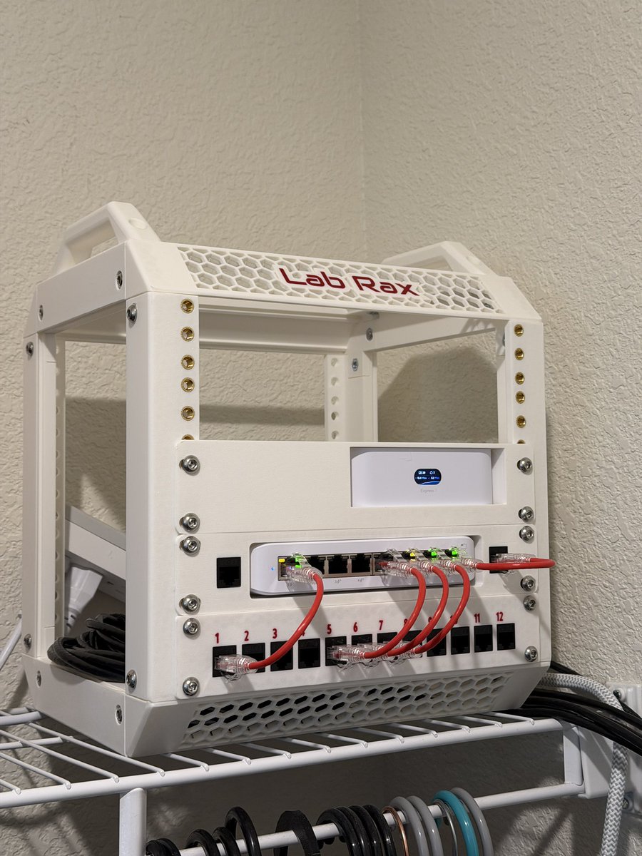 devenXstinn's tweet image. Finally completed my LabRax home lab project! I should’ve got a before photo to show bad this all looked but whoops…#homelab #serverstack #unifi