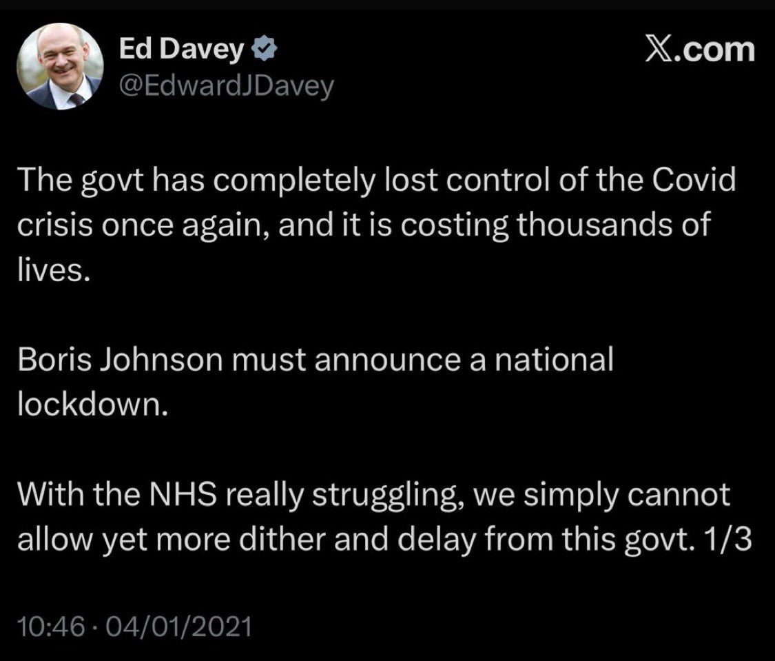 Ed, you literally called for a national lockdown every 5 minutes.