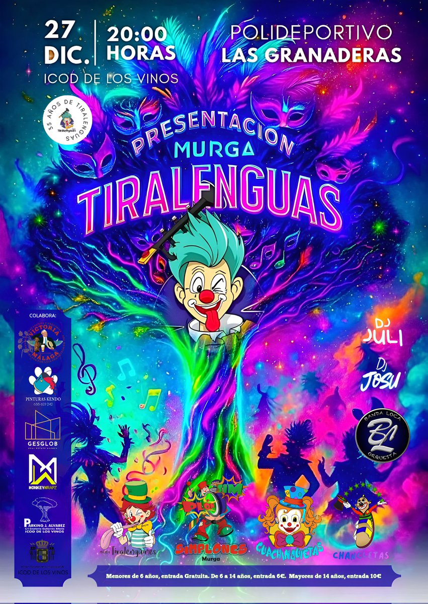 🎭 ¡Gala Presentación Fantasía 2026! 🎭

Celebramos nuestro 35º aniversario por todo lo alto y queremos que formes parte de esta noche mágica llena de sorpresas, humor y mucha ilusión.

🎟️ Entradas ya disponibles