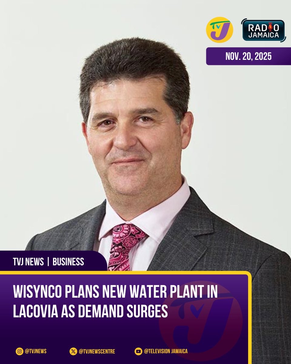 TvjNewscentre's tweet image. 1/3 Wisynco Group Chairman William Mahfood says the company is gearing up to build a new water plant and factory in Lacovia, St Elizabeth, next year, as water demand continues to outpace supply.

#tvjnews #businessnews