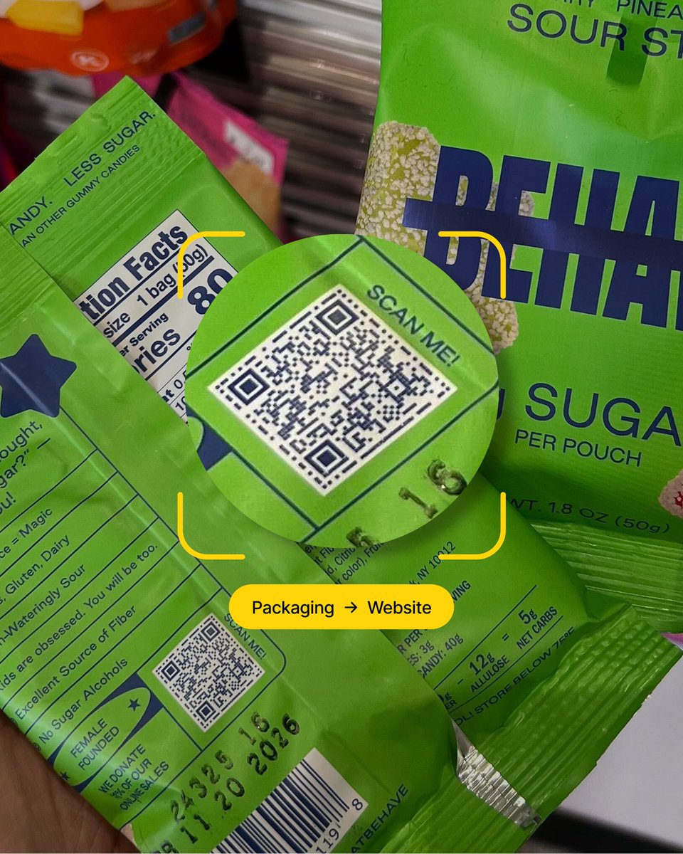 Flowcode's tweet image. Your next growth channel is on the shelf 🥫 Every box, bottle &amp;amp; jar can drive revenue, not just awareness. 

As GS1 Sunrise 2027 nears, CPG leaders such as @lunchables @eatbehave @lovecorn @carbonefinefood are already using the playbook: packaging → connect → re-order.

Grab…