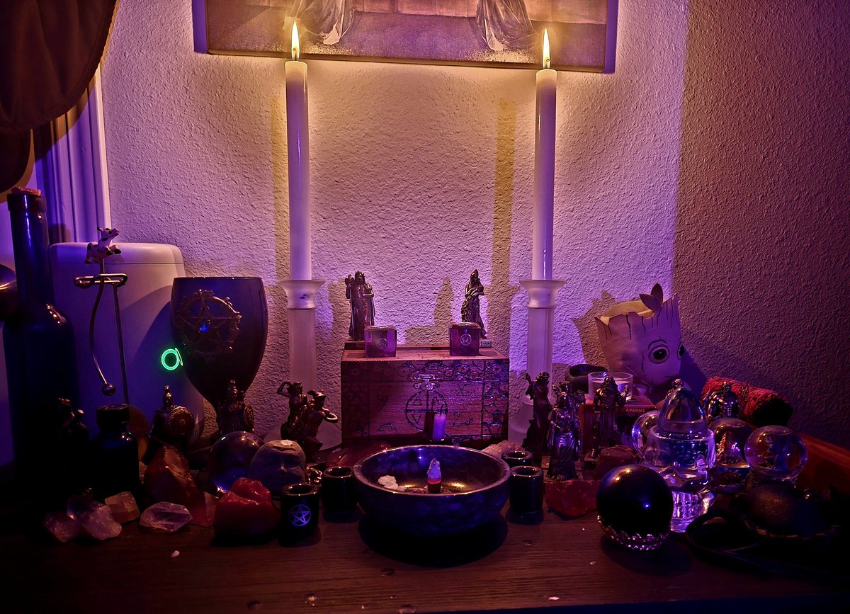 A picture of my alter, honoring the gods on the new moon. 
Thanks to Hermes for his guidance and to Hestia for her comfort.