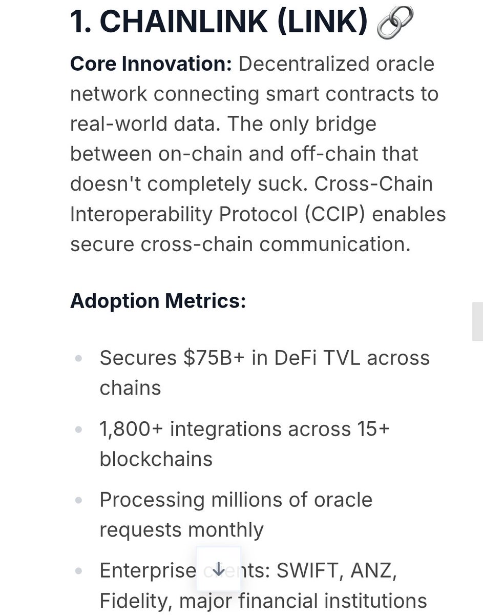 Bee_N3rd's tweet photo. Powered by  $SYNT

@synternet_com Web UI run

"Identify 3 crypto projects that combine:
– Unique and defensible technical innovation
– Strong real-world usage (100k+ users)
– Expanding on-chain ecosystem
–Enterprise-grade partnerships.."

https://t.co/BPUETlfG0F

$LINK $POL $AVAX https://t.co/Z3oVGkYdUn