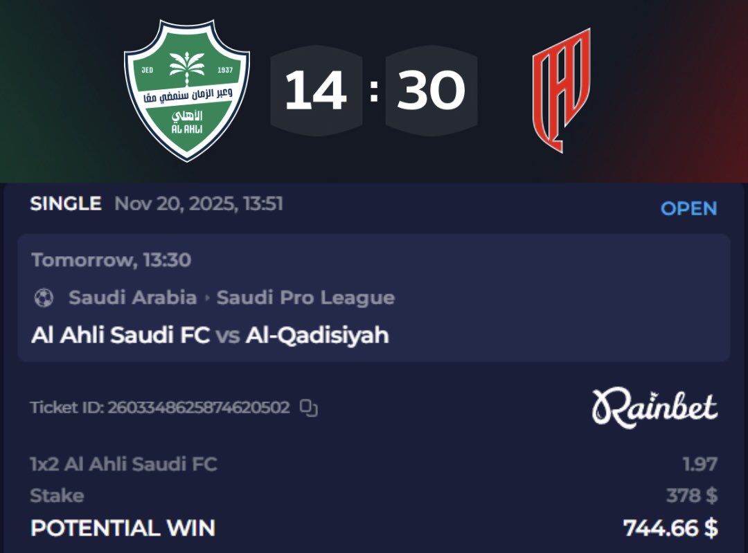 🔥🇸🇦 Big clash on Saudi Pro League..

Al Nassr is fighting for the title, so I think the best result for this game would be a draw, so both teams would only get a point. Let’s see..