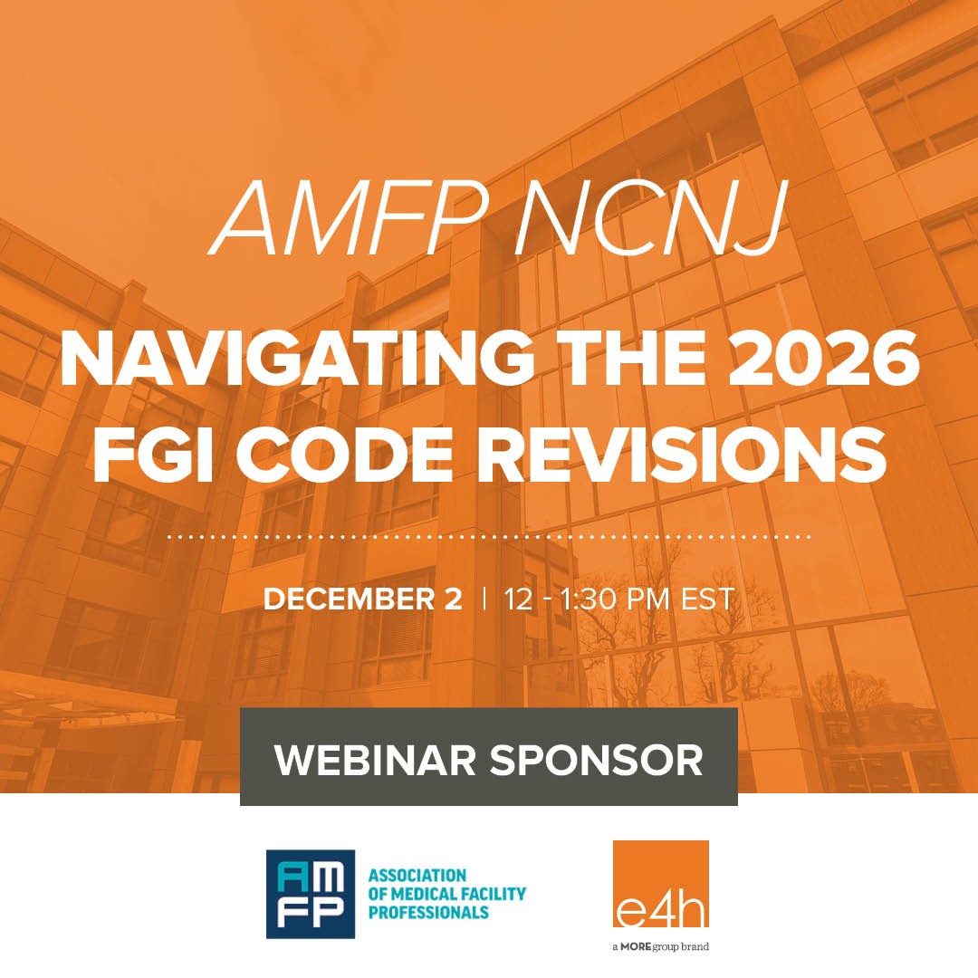 We're excited to sponsor AMFP NCNJ’s upcoming webinar to explore major updates to FGI Guidelines! Staying ahead of these developments is essential to how we design for the future of healthcare and ensure every project meets the highest safety standards: bit.ly/4nWlonX
