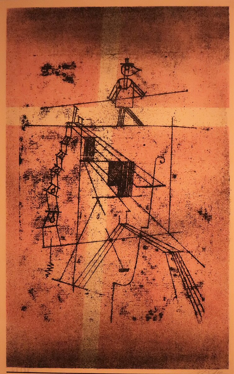 It's been a banner week for our founder Joshua Hren. Today he signed a contract with Catholic University of America Press for his eleventh book, Testing the Spirits: Finding Faith in Contemporary Fiction, due out in 2027. 
[Image = "The Tightropewalker," by Paul Klee]