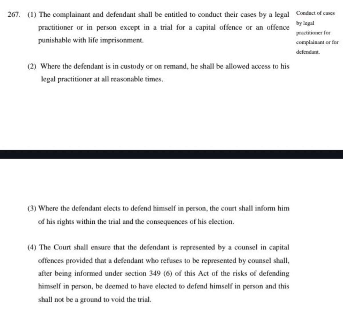 Justice Omotosho was wise to comply with Sections cited here. When he opted to represent himself, the court told him the risk of doing so and even told him to engage an expert to be sure he’s doing the right thing. See section 267(4) below. 👇 

If his appeal is hinged on this,